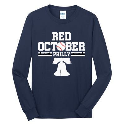 Take October Red Baseball Fan Tall Long Sleeve T-Shirt