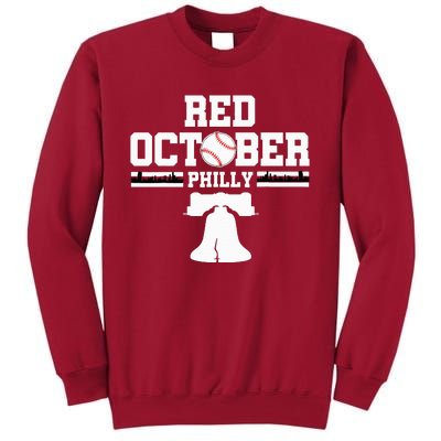 Take October Red Baseball Fan Tall Sweatshirt