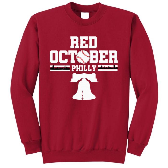 Take October Red Baseball Fan Tall Sweatshirt