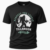 Tillamook Oregon Respect The Locals Sasquatch Moon Bigfoot Performance Shirt