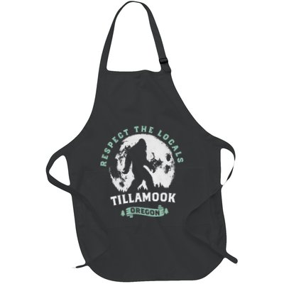 Tillamook Oregon Respect The Locals Sasquatch Moon Bigfoot Apron