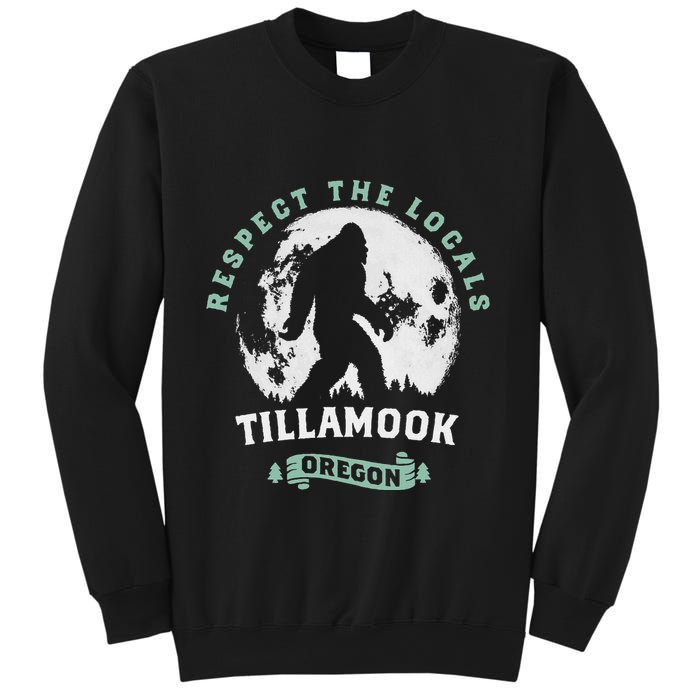 Tillamook Oregon Respect The Locals Sasquatch Moon Bigfoot Sweatshirt