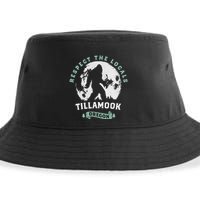Tillamook Oregon Respect The Locals Sasquatch Moon Bigfoot Sustainable Bucket Hat