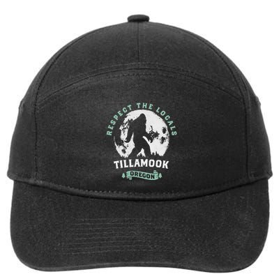 Tillamook Oregon Respect The Locals Sasquatch Moon Bigfoot 7-Panel Snapback Hat