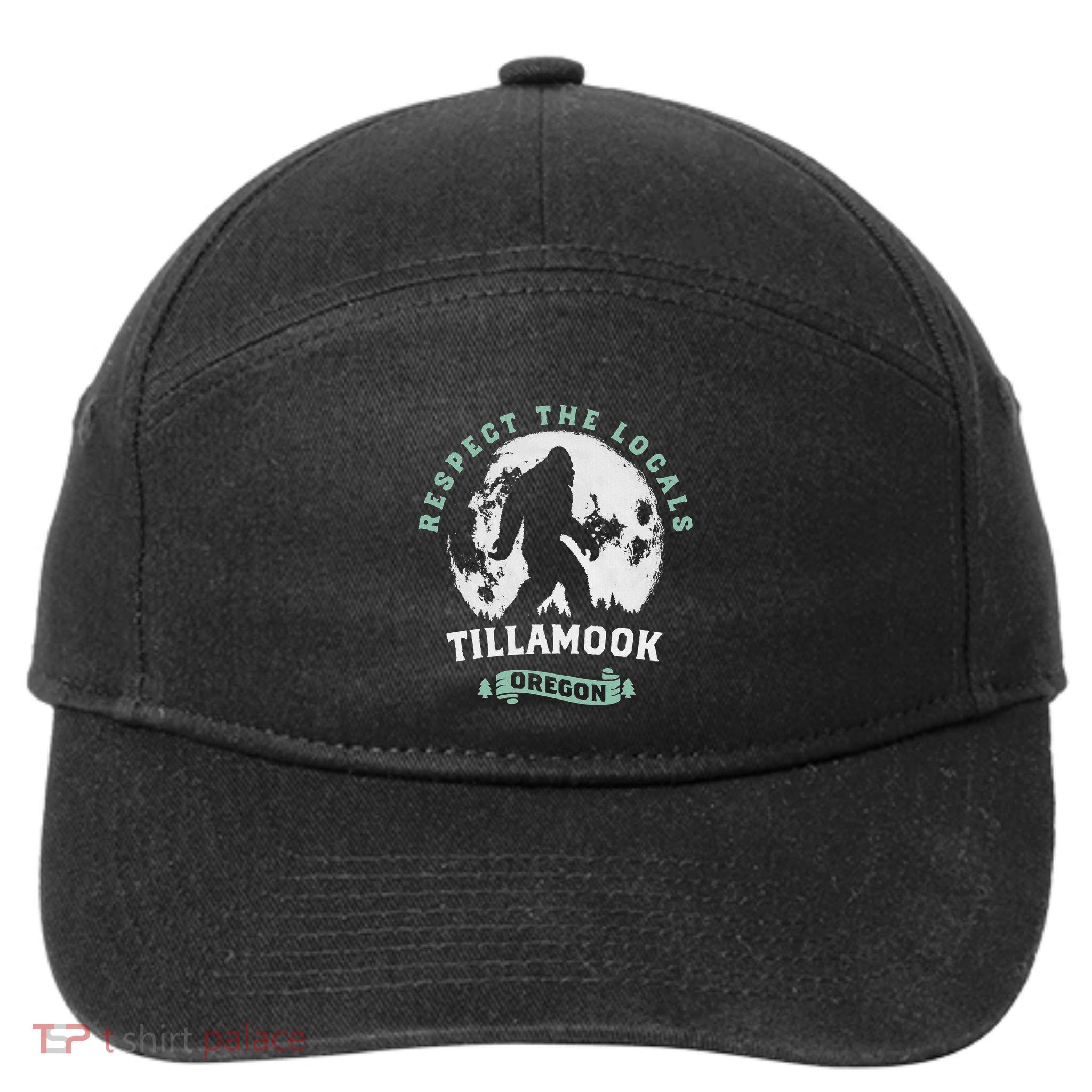 Tillamook Oregon Respect The Locals Sasquatch Moon Bigfoot 7-Panel Snapback Hat