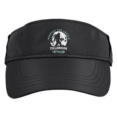 Tillamook Oregon Respect The Locals Sasquatch Moon Bigfoot Adult Drive Performance Visor