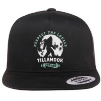 Tillamook Oregon Respect The Locals Sasquatch Moon Bigfoot Flat Bill Trucker Hat
