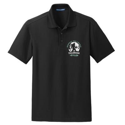 Tillamook Oregon Respect The Locals Sasquatch Moon Bigfoot Dry Zone Grid Polo