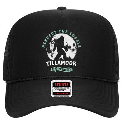 Tillamook Oregon Respect The Locals Sasquatch Moon Bigfoot Trucker Hat