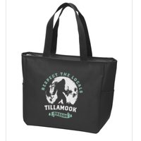 Tillamook Oregon Respect The Locals Sasquatch Moon Bigfoot Zip Tote Bag