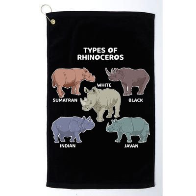 Types of Rhinoceros Sumatran Javan Rhino Animal Art Golf Towel
