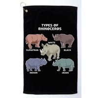 Types of Rhinoceros Sumatran Javan Rhino Animal Art Golf Towel