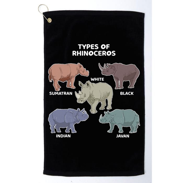 Types of Rhinoceros Sumatran Javan Rhino Animal Art Golf Towel