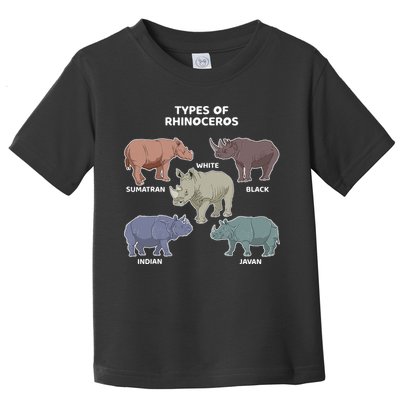 Types of Rhinoceros Sumatran Javan Rhino Animal Art Toddler T-Shirt