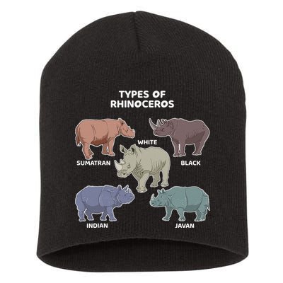 Types of Rhinoceros Sumatran Javan Rhino Animal Art Short Acrylic Beanie