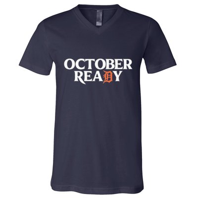 Tigers October Ready October Tiger Letter D Ready V-Neck T-Shirt