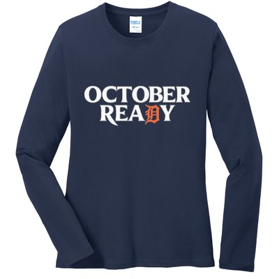 Tigers October Ready October Tiger Letter D Ready Ladies Long Sleeve Shirt