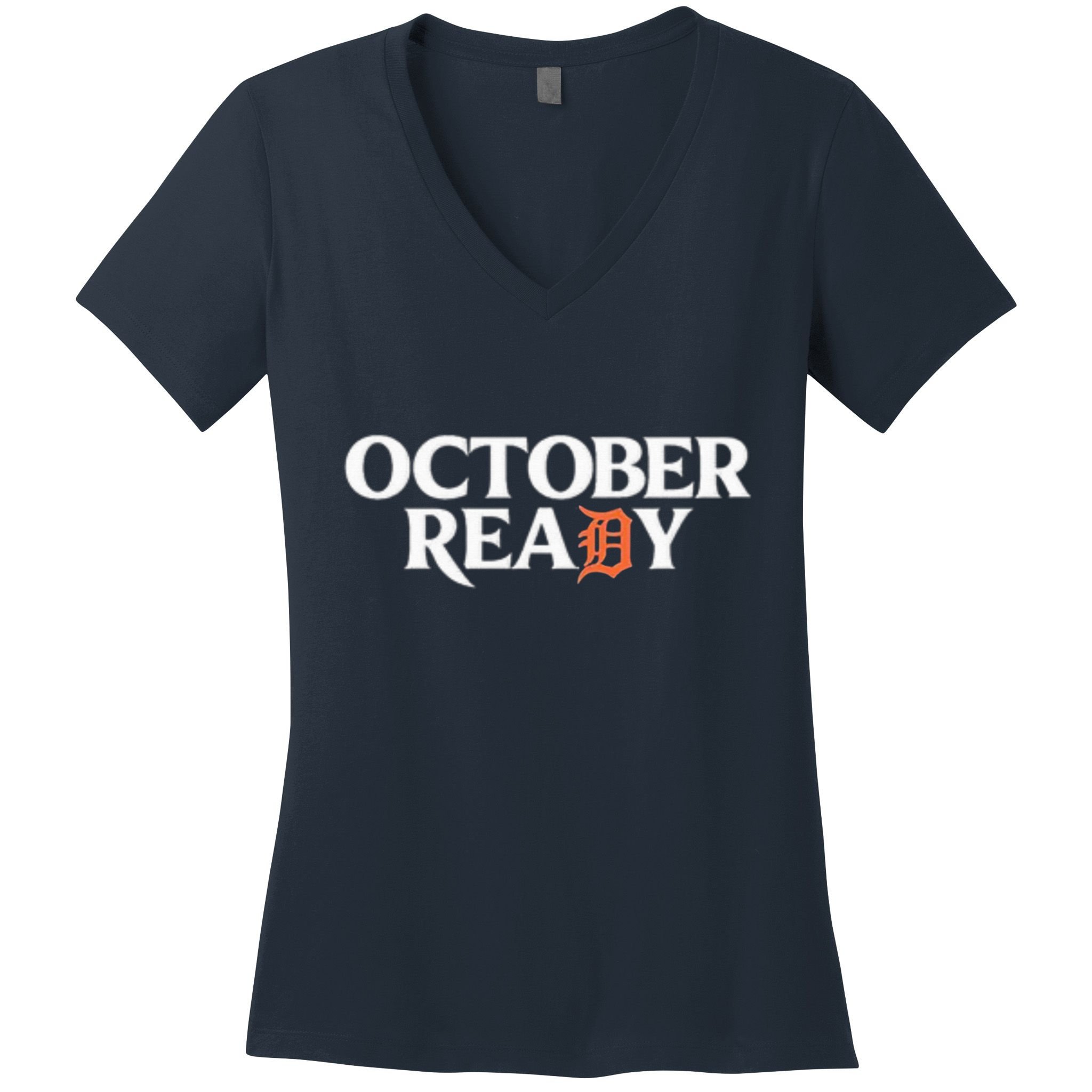 Tigers October Ready October Tiger Letter D Ready Women's V-Neck T-Shirt