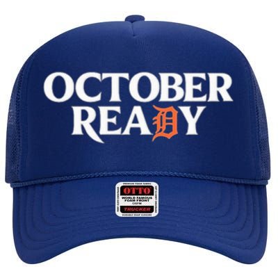 Tigers October Ready October Tiger Letter D Ready High Crown Mesh Back Trucker Hat