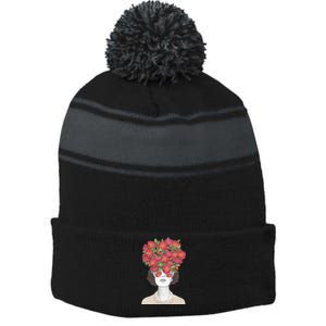 The Optimist Rose Tinted Glasses Stripe Pom Pom Beanie