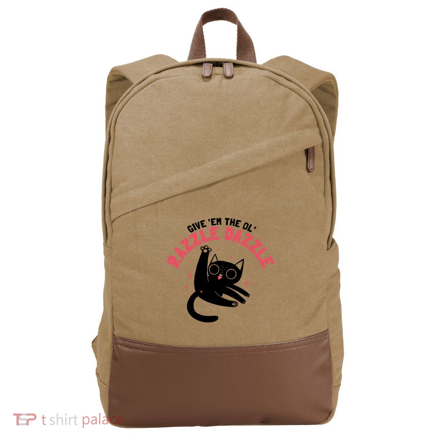 The Ol' Razzle Dazzle Cat Cotton Canvas Backpack