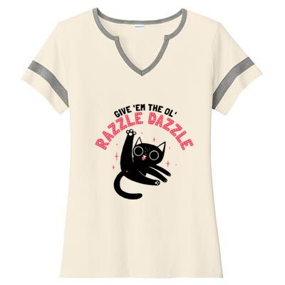 The Ol' Razzle Dazzle Cat Ladies Halftime Notch Neck Tee