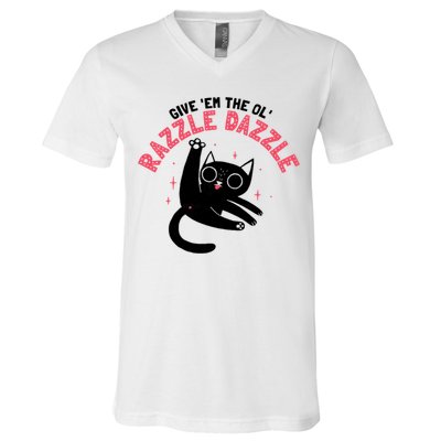 The Ol' Razzle Dazzle Cat V-Neck T-Shirt