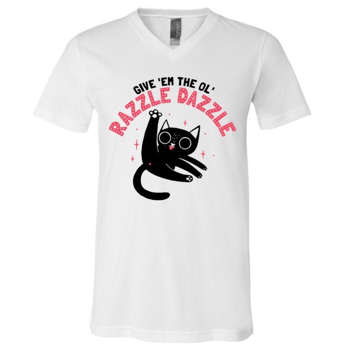 The Ol' Razzle Dazzle Cat V-Neck T-Shirt