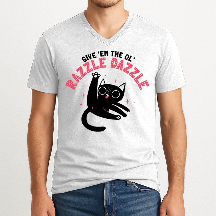 The Ol' Razzle Dazzle Cat V-Neck T-Shirt
