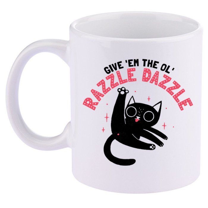 The Ol' Razzle Dazzle Cat 11oz C Handle Ceramic Mug