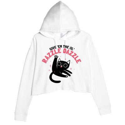 The Ol' Razzle Dazzle Cat Crop Fleece Hoodie