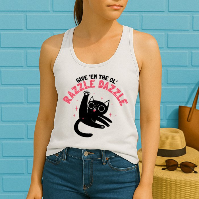 The Ol' Razzle Dazzle Cat Womens Tank Top