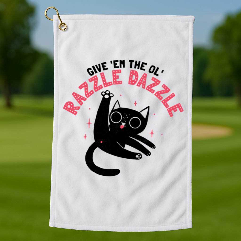 The Ol' Razzle Dazzle Cat Golf Towel