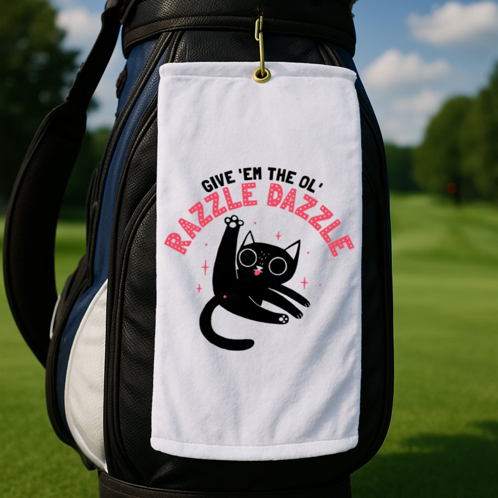 The Ol' Razzle Dazzle Cat Golf Towel