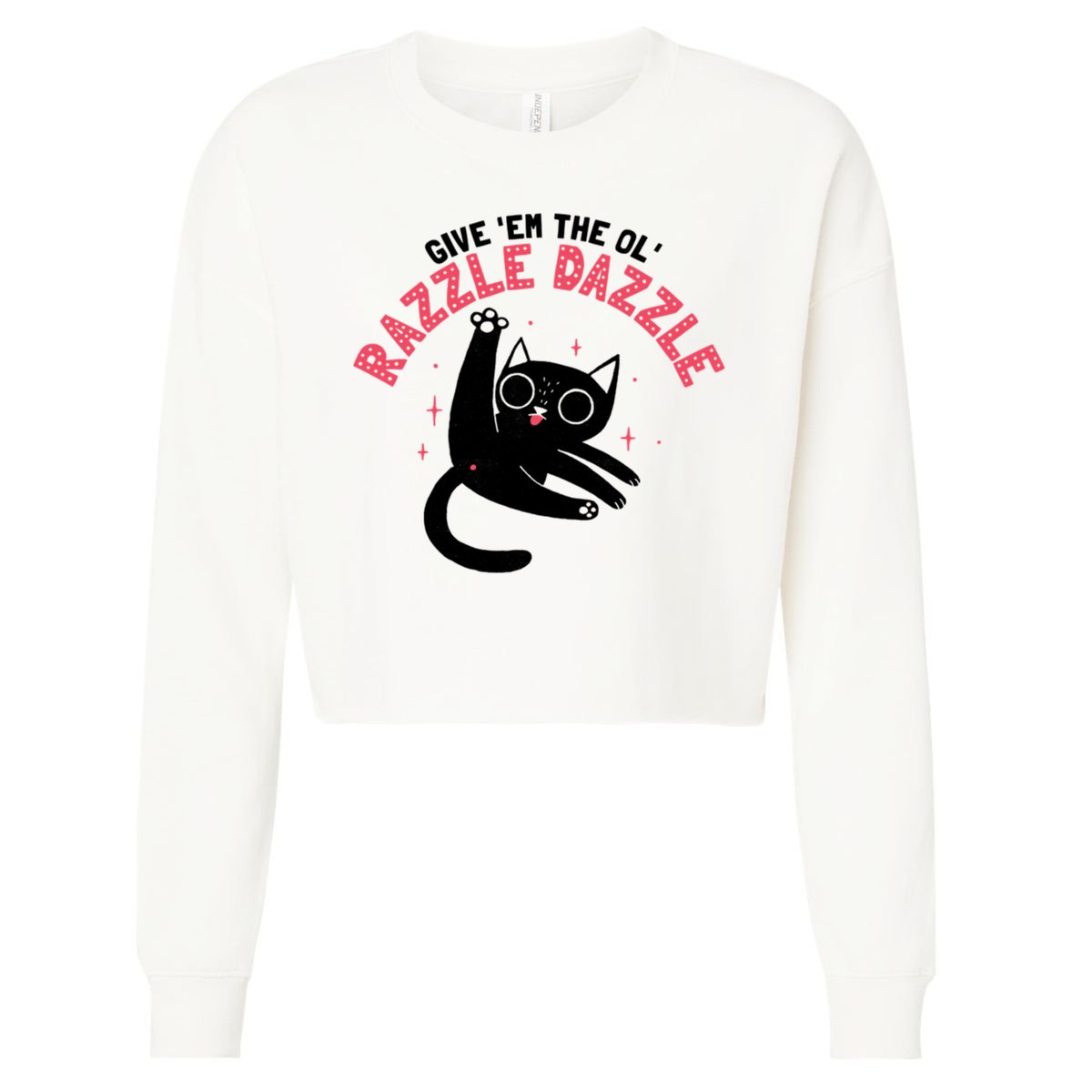 The Ol' Razzle Dazzle Cat Cropped Pullover Crew