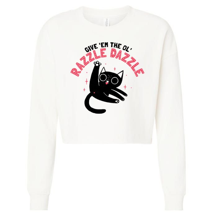 The Ol' Razzle Dazzle Cat Cropped Pullover Crew
