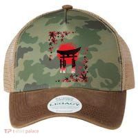 Torii Arch Sunset Maple Leaves Red Sun Legacy Tie Dye Trucker Hat