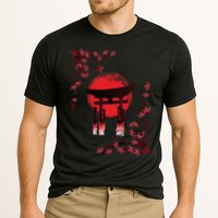 Torii Arch Sunset Maple Leaves Red Sun Cooling Performance Crew T-Shirt