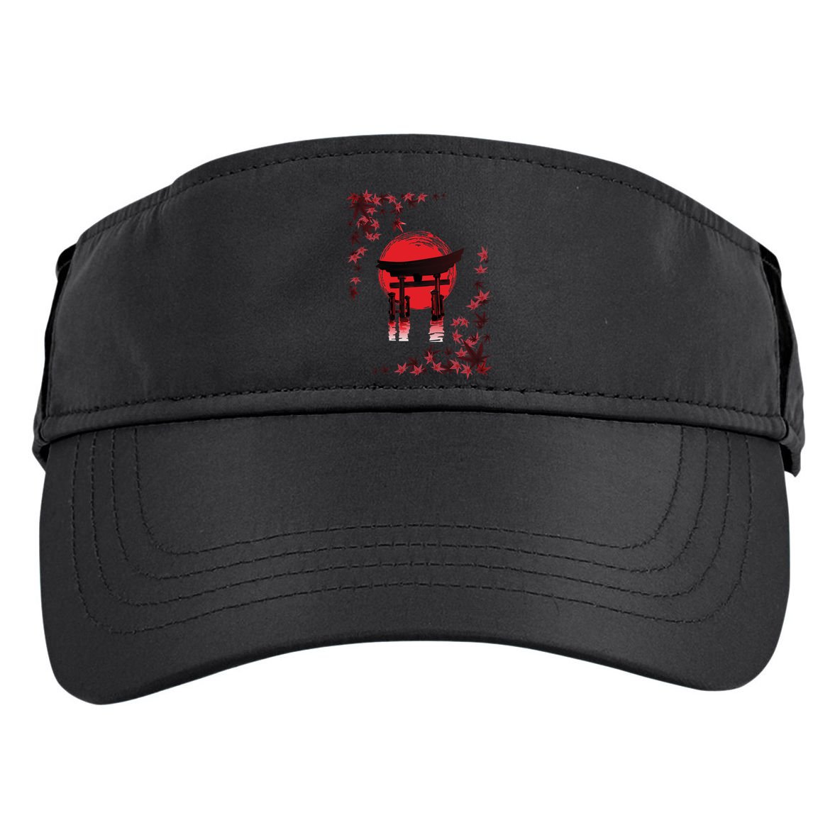 Torii Arch Sunset Maple Leaves Red Sun Adult Drive Performance Visor