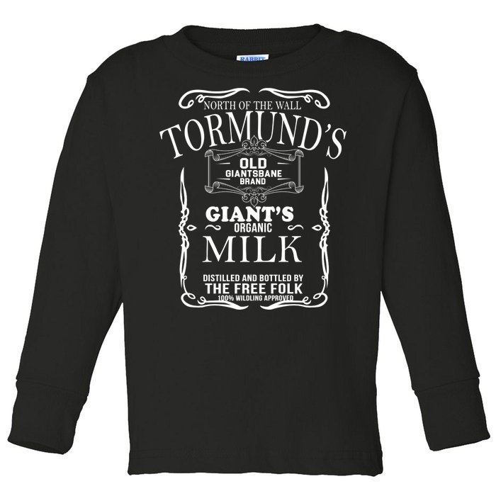 Tormund's Old Giantsbane Brand Giant's Milk Toddler Long Sleeve Shirt