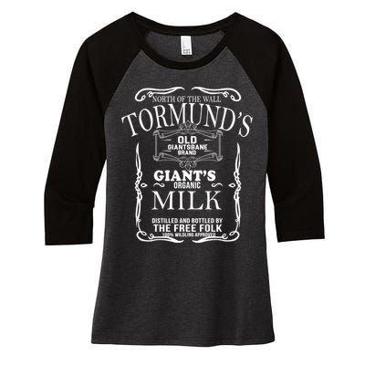 Tormund's Old Giantsbane Brand Giant's Milk Women's Tri-Blend 3/4-Sleeve Raglan Shirt