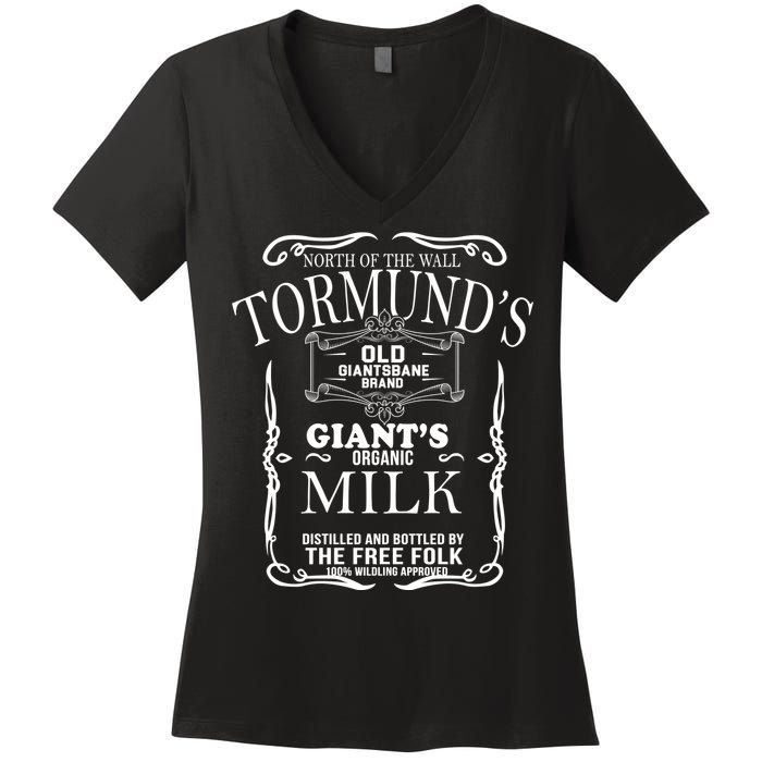 Tormund's Old Giantsbane Brand Giant's Milk Women's V-Neck T-Shirt