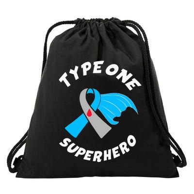 Type One Superhero Type 1 Diabetes Awareness Drawstring Bag