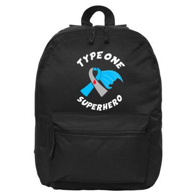 Type One Superhero Type 1 Diabetes Awareness 16 in Basic Backpack