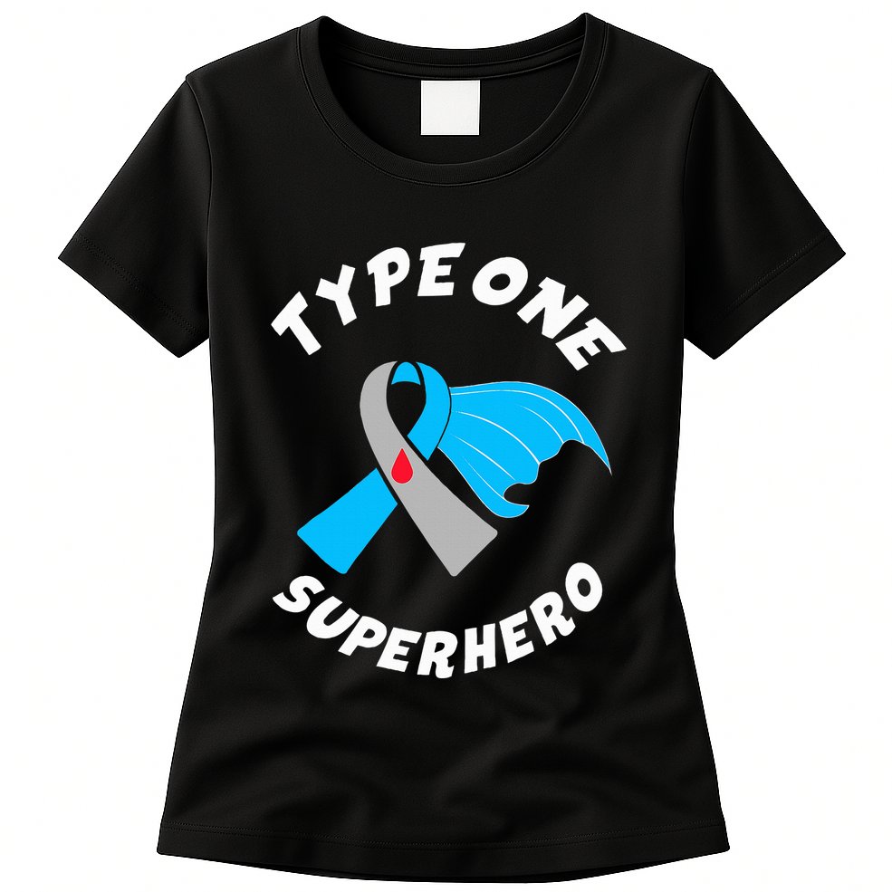 Type One Superhero Type 1 Diabetes Awareness Womens T-Shirt