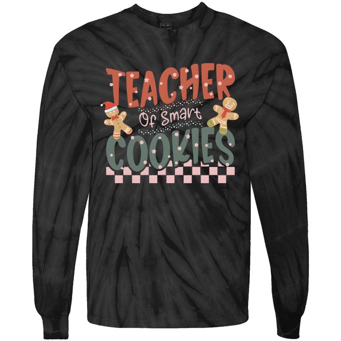 Teacher Of Smart Cookies Christmas Tie-Dye Long Sleeve Shirt