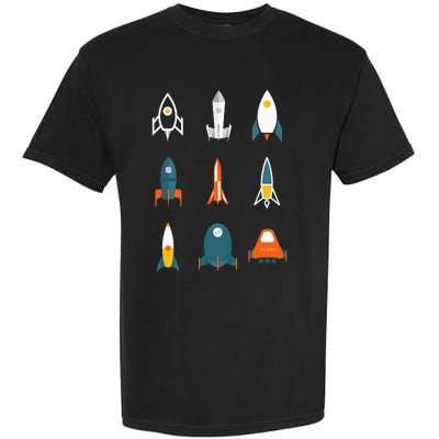 Types of Space Rockets Astronaut Gift Garment-Dyed Heavyweight T-Shirt