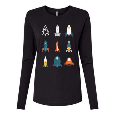 Types of Space Rockets Astronaut Gift Womens Cotton Relaxed Long Sleeve T-Shirt