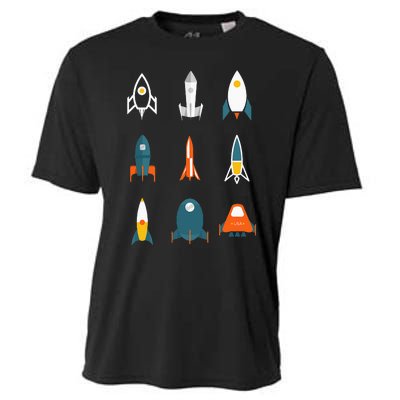 Types of Space Rockets Astronaut Gift Cooling Performance Crew T-Shirt