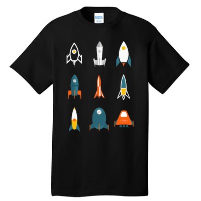 Types of Space Rockets Astronaut Gift Tall T-Shirt